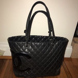 Worn Chanel Chambon Line Tote Bag